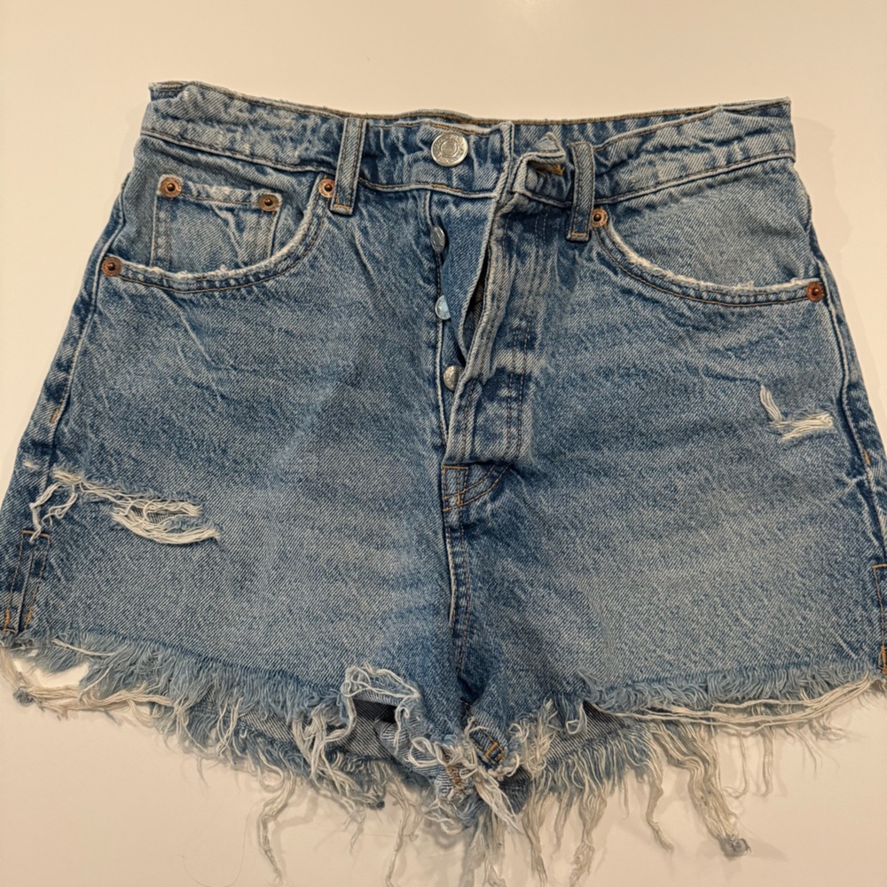 Distressed Denim Women Shorts high rise